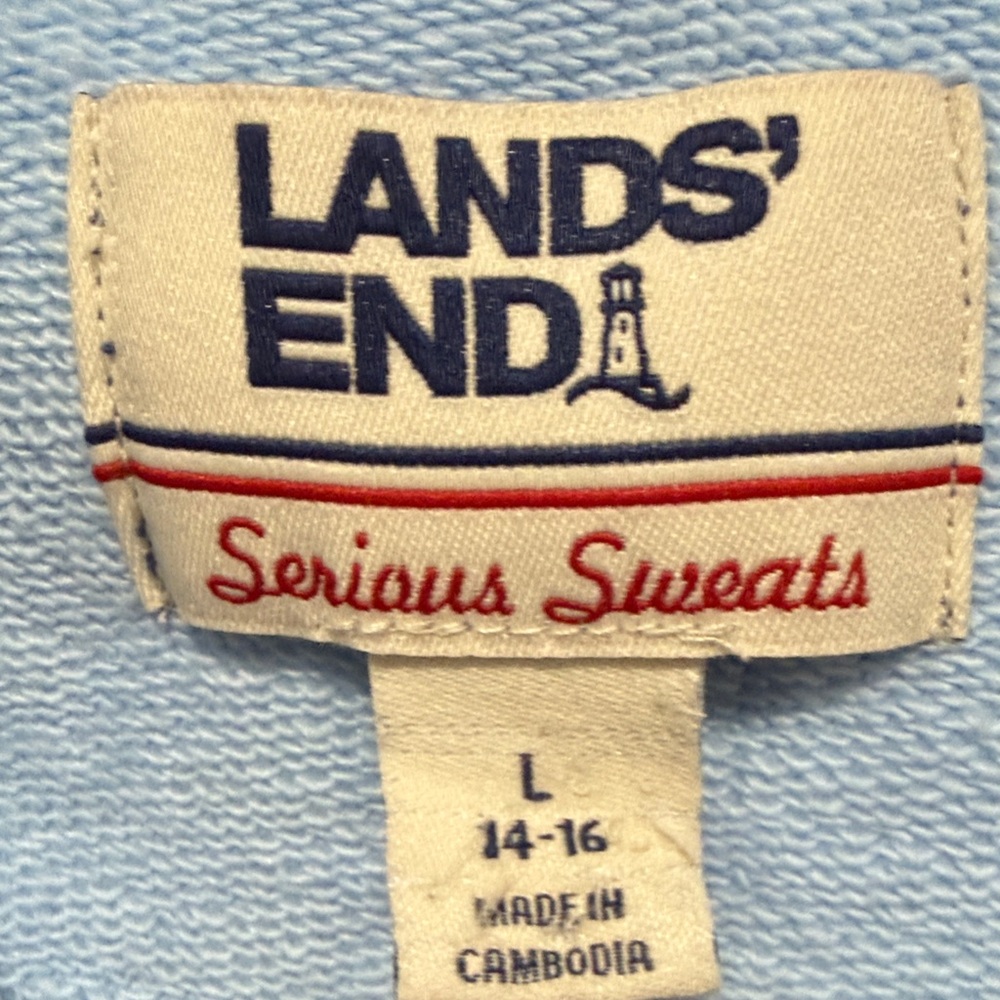 Lands' End Blue Patterned Jacket - Picture 2 of 7